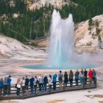 Hiking the West Thumb geyser basin along Yellowstone Lake