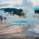 The Great Fountain geyser on Firehole Lake Drive: a spectacular eruption